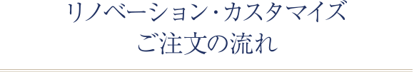 リノベーション・カスタマイズ　ご注文の流れ